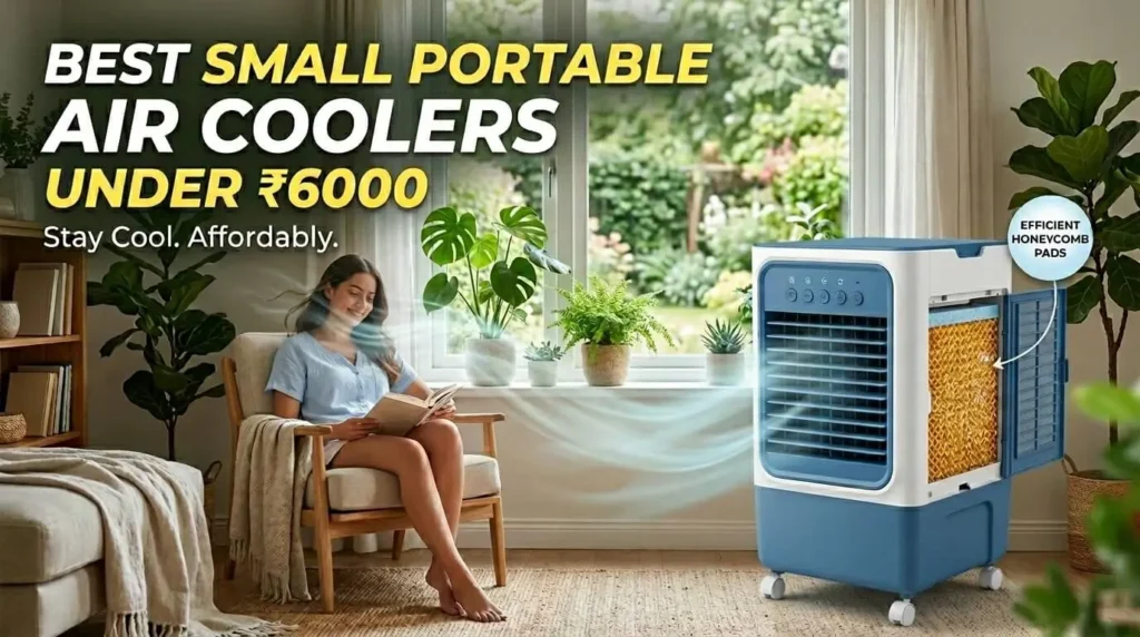 Top 5 Best Air Coolers Under 6000 India (Small Room & Personal Use) best portable air coolers for small rooms under 6000,best air coolers in india ,best air coolers in 2026 ,best air coolers for small rooms ,best air cooler for personal use ,best coolers for home, best air coolers for small rooms ,Top air coolers under 6000